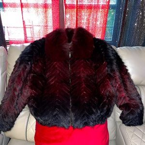 XL Wine colored Mink Jacket.